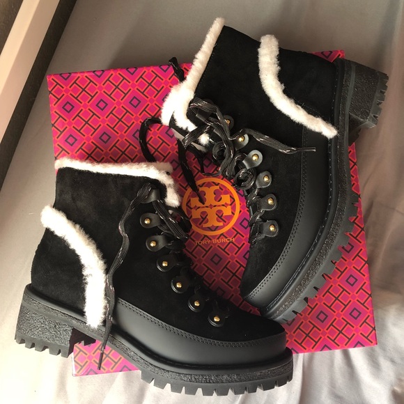 tory burch cooper shearling boot